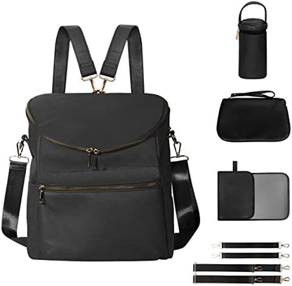 Hafmall Diaper Backpack Diaper Bag with Stroller Hooks